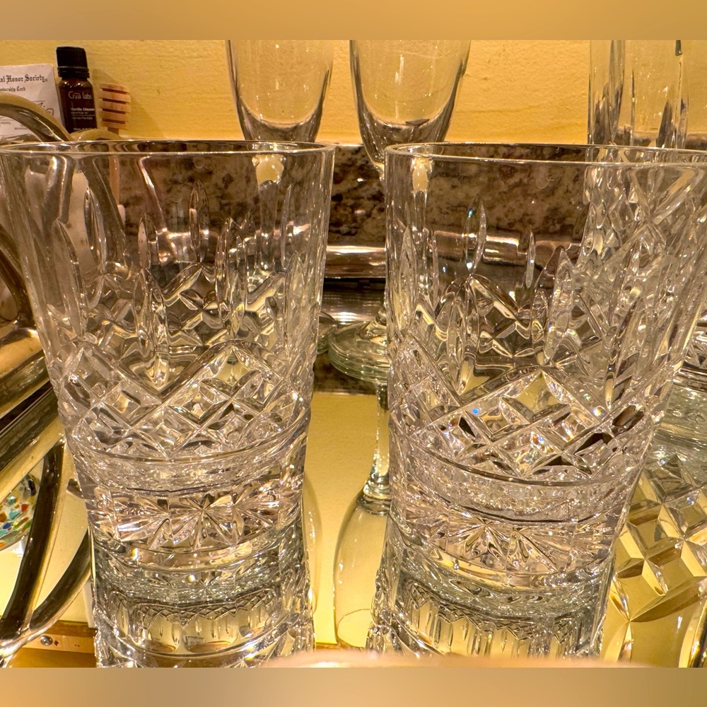 Brand New Waterford Set: 2 Lismore Double Old Fashioned Glasses $75 off!NEW!